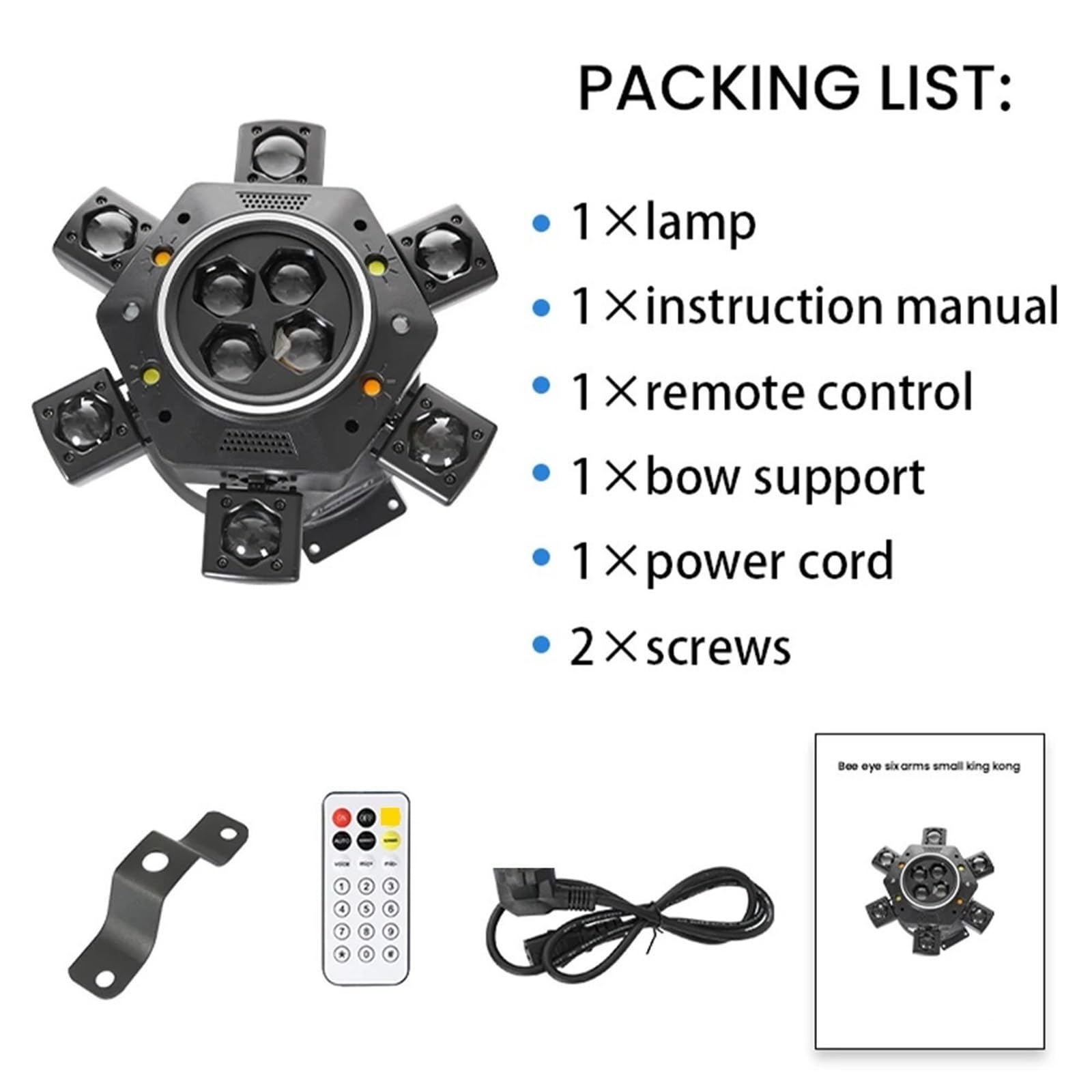 Lampe de Projection, Projecteur LED À Tête Mobile avec Télécommande, 6 Bras, Éclairage De Scène Polychrome for Discothèque,pour Une soirée dansante d'halloween ou d'anniver
