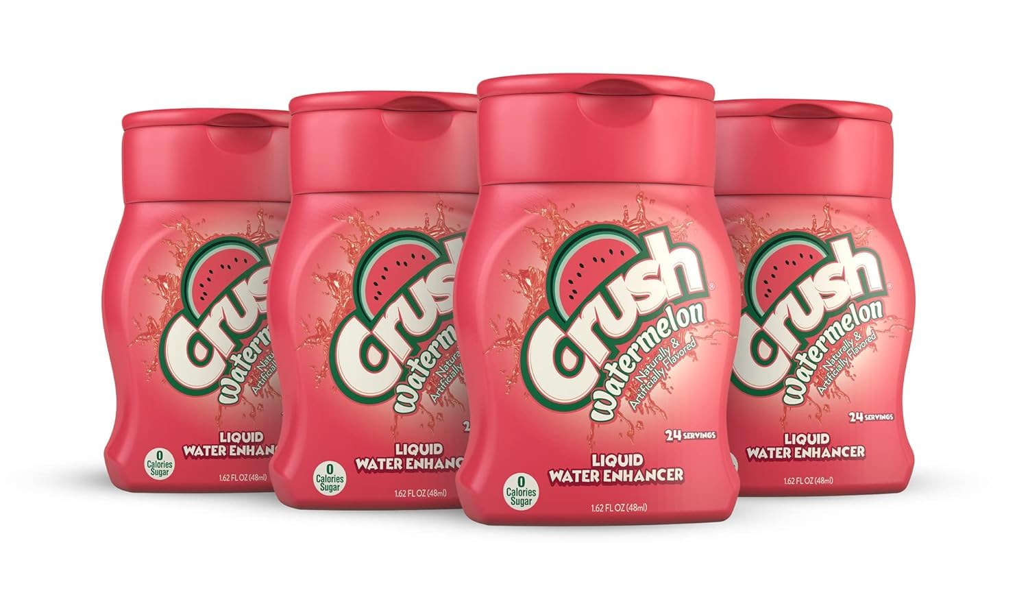 Crush, Watermelon, Liquid Water Enhancer – New, Better Taste (4 Bottles, Makes 96 Flavored Water Drinks) 1.62 Fl Oz (Pack of 1)