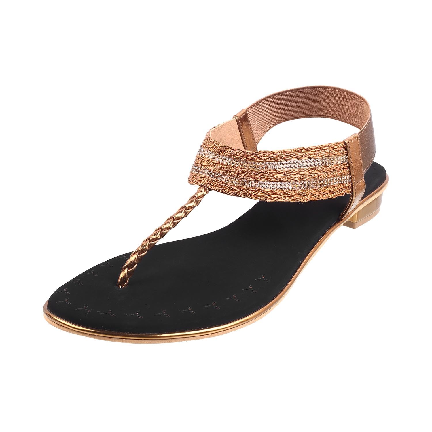 Mochi Women Antic Gold Flat Fashion Sandal UK/8.5 EU/42 (33-116) (B0CXMXT2LR) Amazon Price History, Amazon Price Tracker