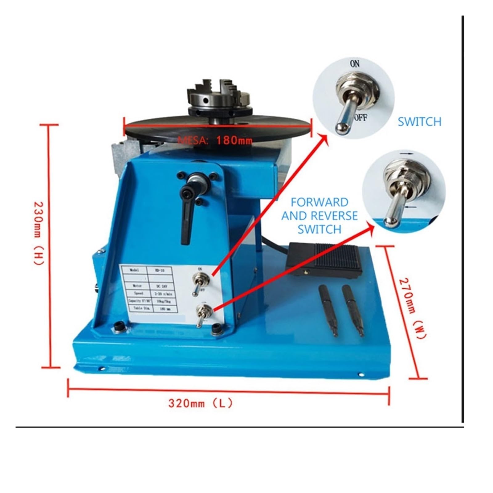 Placa Giratoria De Soldadura Automática Combinada Con Pequeño Posicionador 10 Kg RotacióN Suave