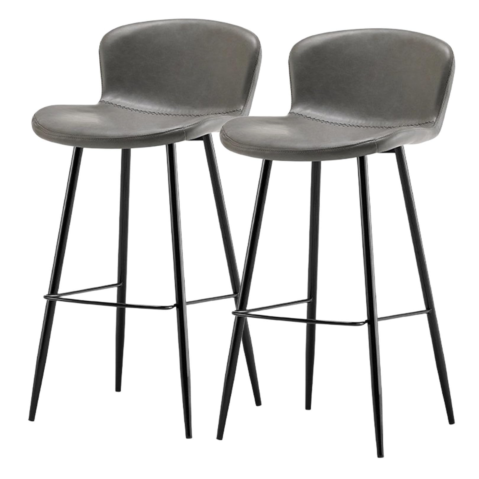 Juego de 2 taburetes de bar de altura de mostrador, gris, 29.5in / 75 cm
