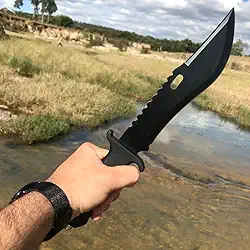 Faca Tática Militar Inox Afiada Rambo C/ Bainha