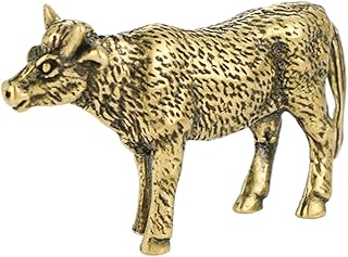 Compact Brass Cow Ornament for Desktop Tabletop Decoration Home Office Sturdy Craftsmanship