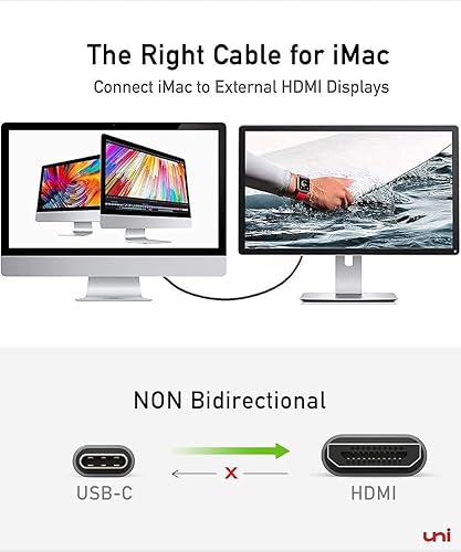 Miniatura 26 de uni Cable USB C a HDMI de 10 pies 4K a 60 Hz, cable USB tipo C a HDMI de aluminio resistente (compatible con Thunderbolt 3/4) con Samsung S8-S23