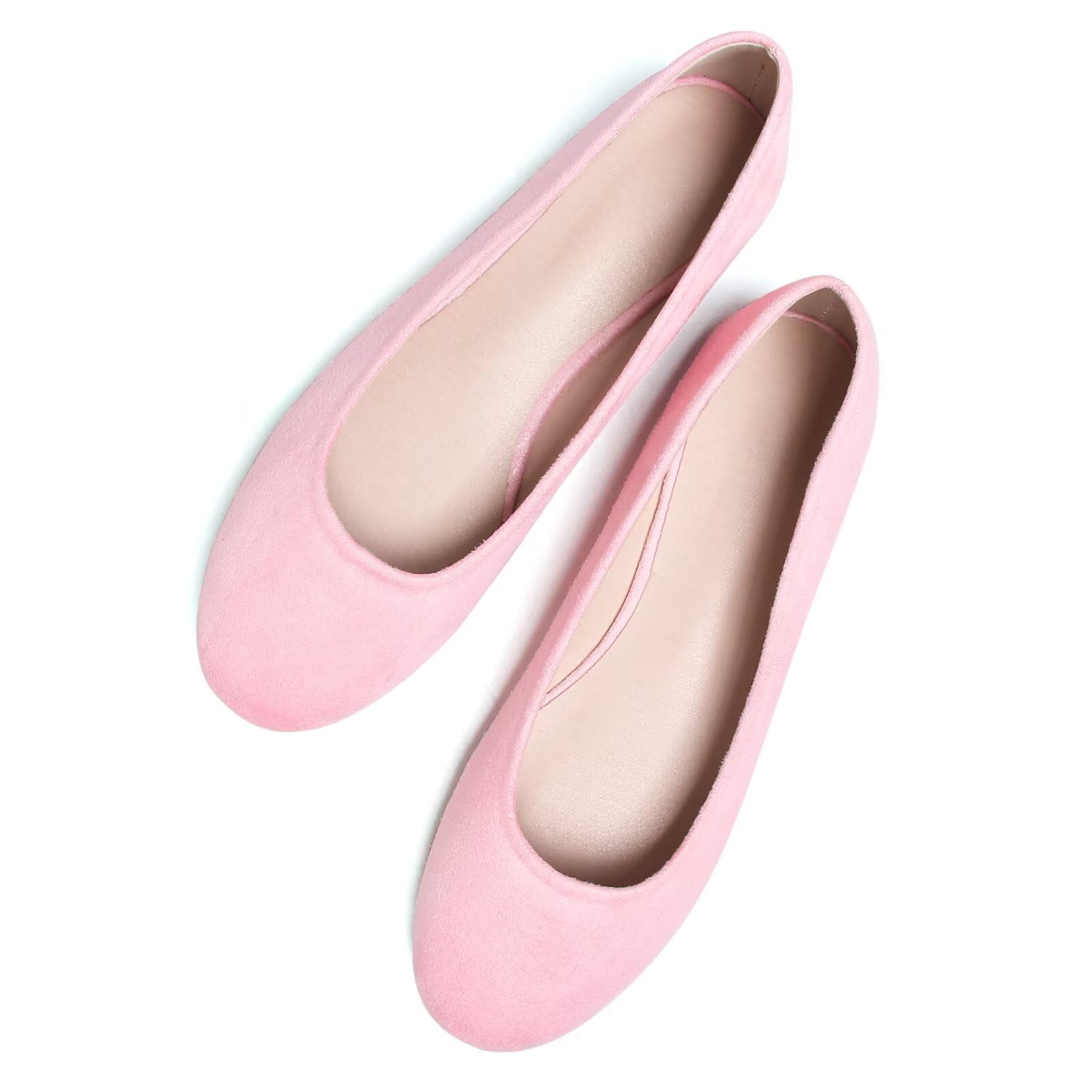 Womens Candy Color Ballet Flat Round Toe Soft Dressy Flats Shoes Wear to Work Slip-Ons Moccasins