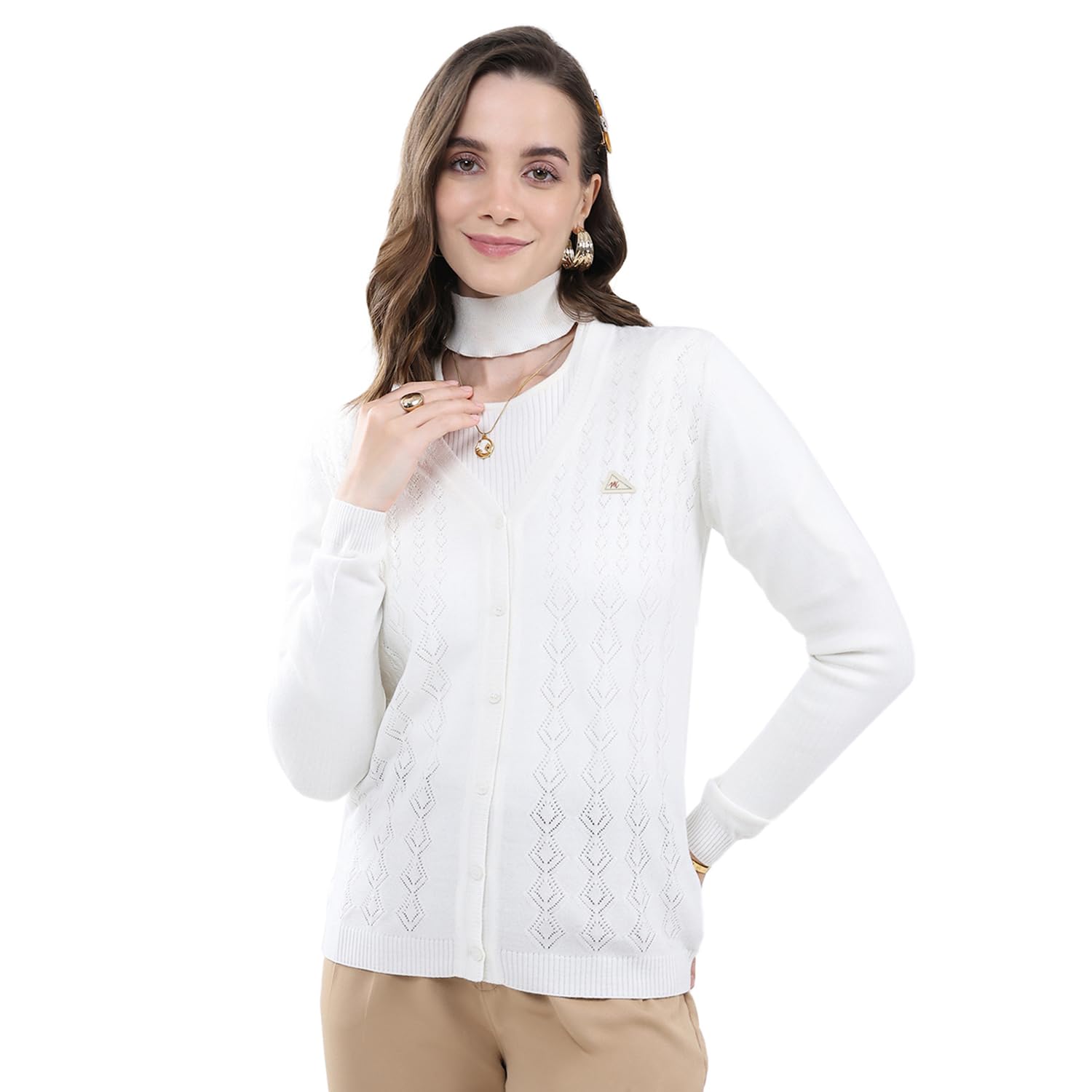 monte carlo Women’s Regular Fit Cardigan | Solid Pattern | Round Neck | Full Sleeves | Button Closure | Cozy Stylish Warm Winter Wear Cardigan for Women (Pack of 1)-picture-20