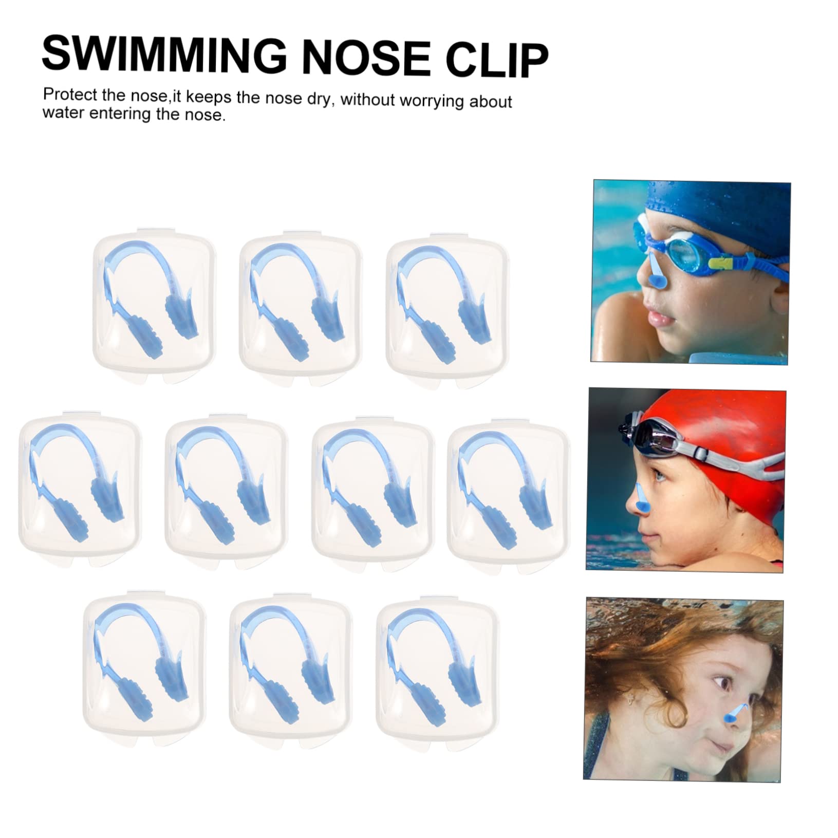 3 Sets Tragbar Für Schwimmbecken Nasenklammer Komfortables Silikon-pc-Design Für Altersgruppen 10 Stück * 3