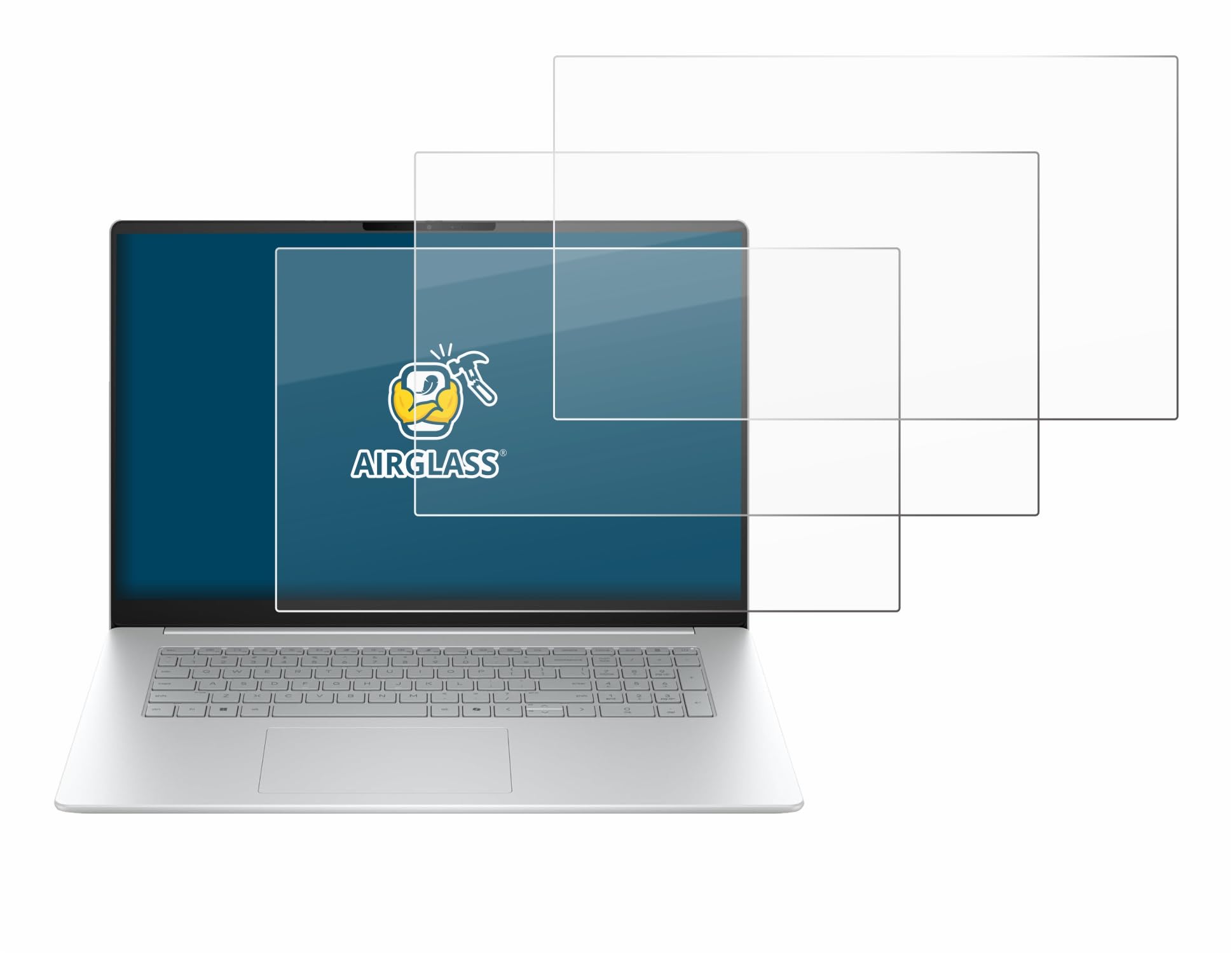 BROTECT 3 Unidades Lámina Cristales para HP OmniBook 3 17 17-dp0233ngx | Transparente Protección Pantalla Made in Germany, Dureza 9H Anti-Arañazos Protector Cristal