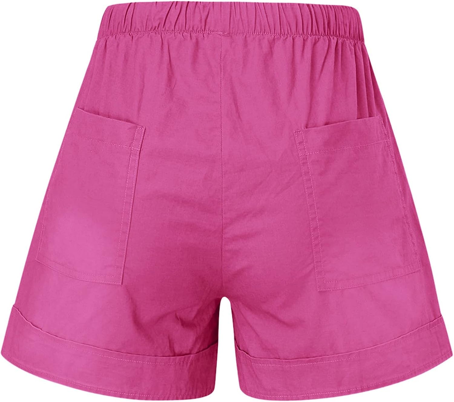 aihihe White Distressed Shorts for Women Casual Summer Shorts for Women, Cotton Linen Running Shorts Flowy Rolled Hem Vacation Shorts(a-Hot Pink,4X-Large) at  Women’s Clothing store