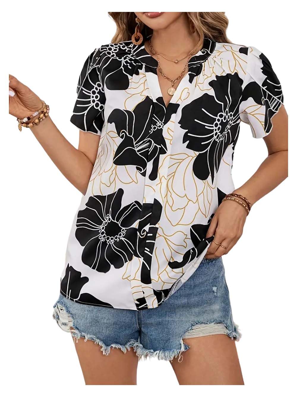 DEIDADWomen's Floral Regular Fit Shirt