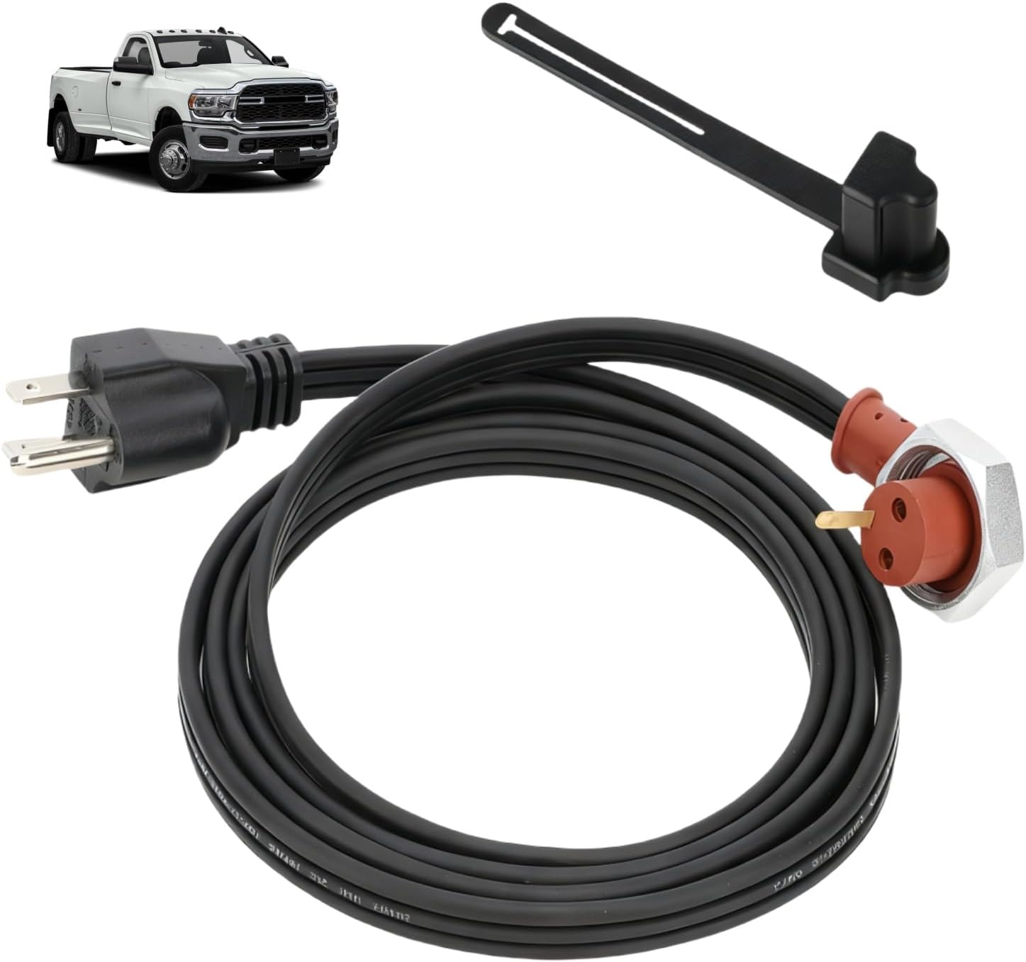 3600008 Replacement Cordset for Heavy Duty Immersion & Engine Block Heaters - 6-Foot, 120V Cord Fits Ford Powerstroke 7.3L, 6.0L, 6.4L, 6.7L & Dodge Ram Cummins 5.9L, 6.7L Diesel