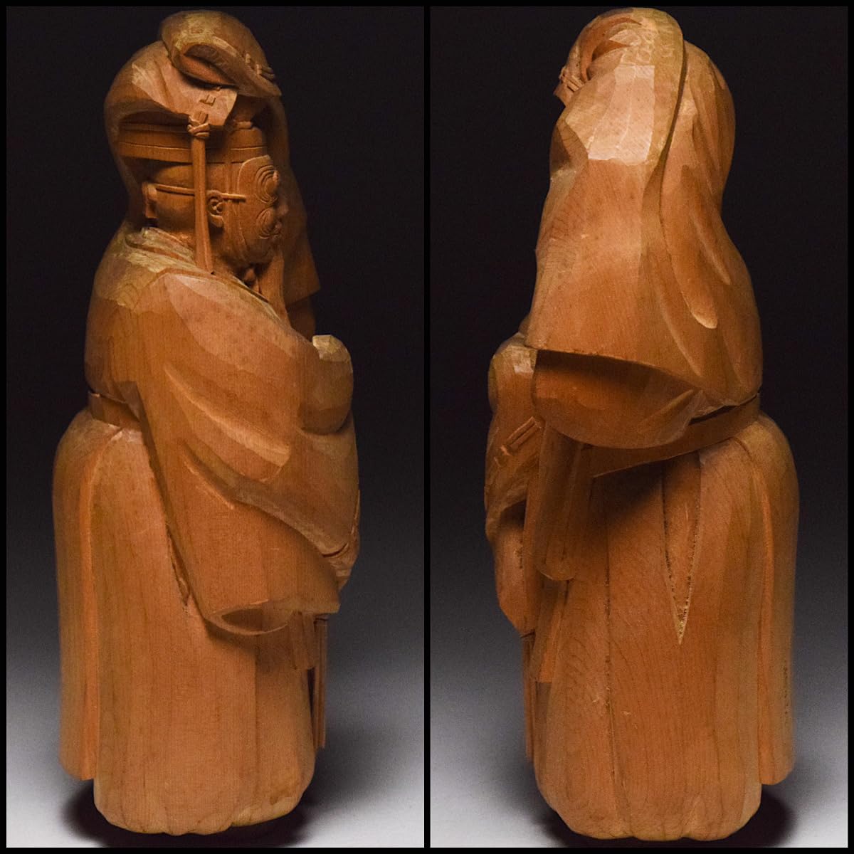 Amazon.co.jp: 廣元刀木彫翁共箱置物オブジェ狂言能演目能楽能人形