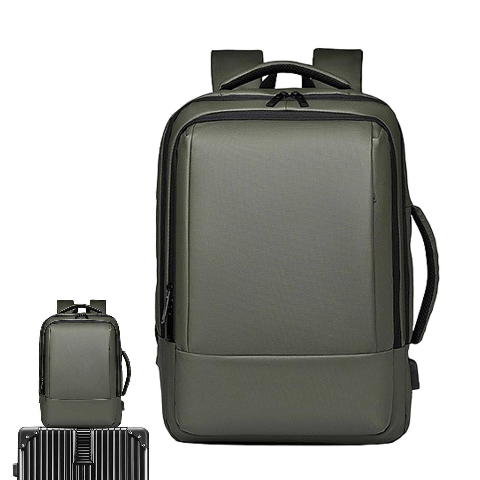 Zaino per laptop aziendale, zaino per laptop da uomo - Zaino espandibile per laptop - Zaino espandibile per laptop, borsa per notebook da viaggio per casa, viaggi, lavoro, Verde verde versione