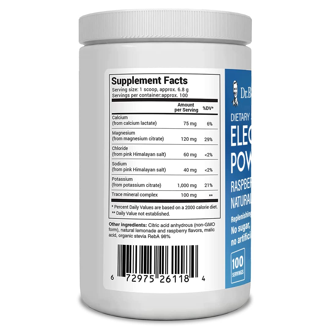 Buy Dr. Berg's Electrolyte Powder, Raspberry & Lemon Natural Flavor