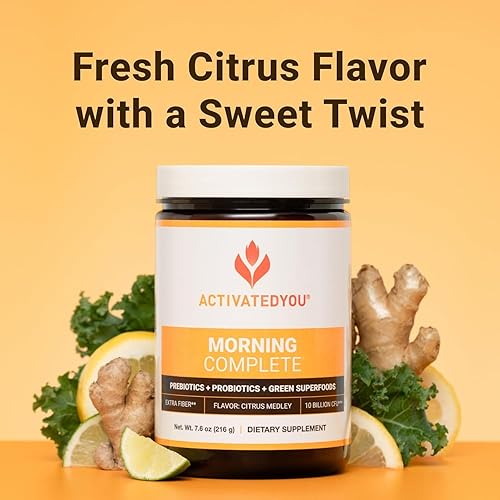 Miniatura 5 de ACTIVATEDYOU Morning Complete Daily Wellness Greens - Mezcla de bebida de superalimentos para la salud intestinal con prebióticos, probióticos,