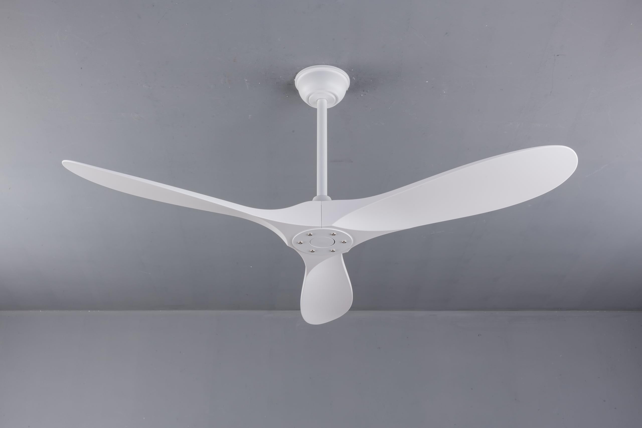 Homgoday Ventilador de Techo Moderno sin luz, 60 Pulgadas, Motor DC silencioso Reversible, Control Remoto con Temporizador, para Interior y Exterior, Dormitorio, Sala de Estar, Patio