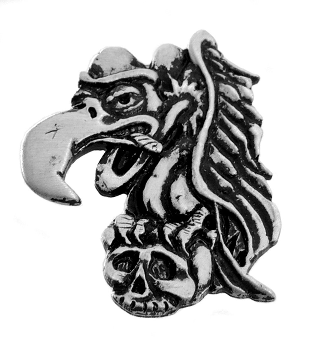 Hot LeathersJAM Outlet Buzzard Biker Pin - Hot Leathers Hand Carved Pewter Motorcycle Vest Jacket Hinckley Buzzard Lapel Pin