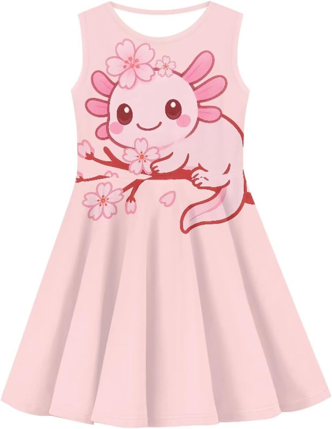 Girls Sleeveless Dress Casual Swing Sundress Crew Neck Tank Dresses Stretchy Holiday Dress for Girls Age 3-16 Years - Image 4