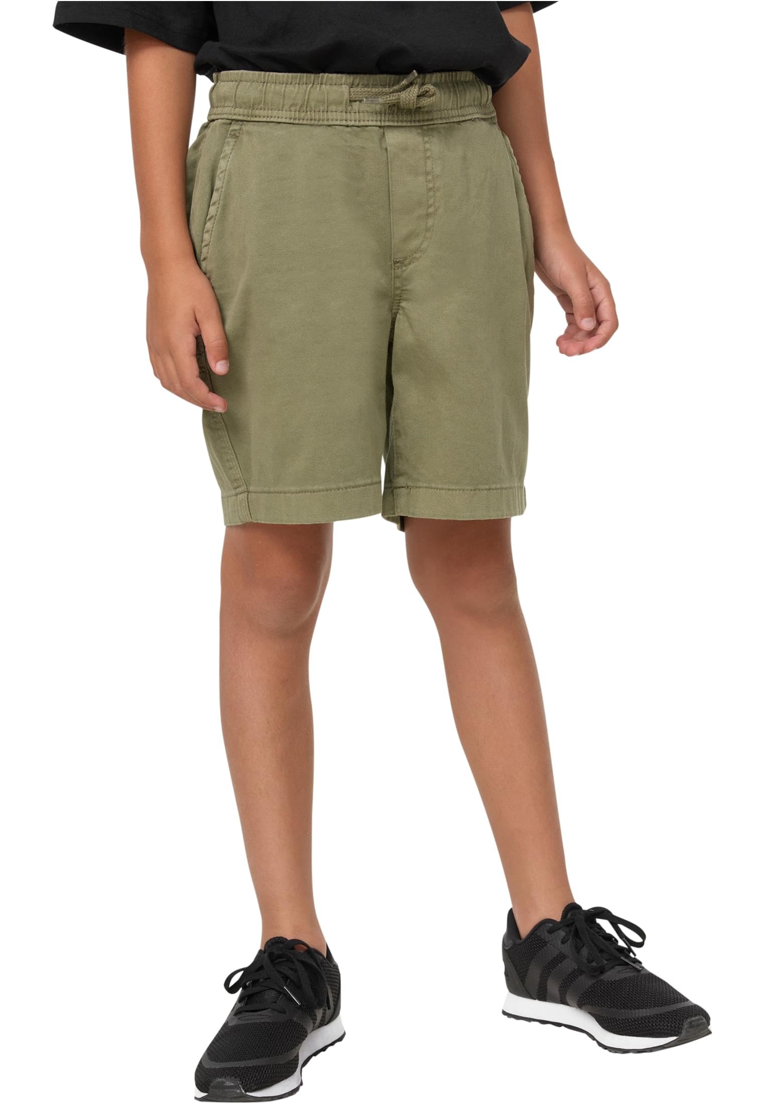 Urban Classics Boy's Boys Strech Twill Joggshorts Dress Shorts, Olive, 110/116