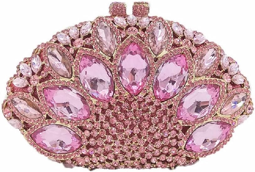 Boutique De FGG Women Peacock Clutch Purses for Women Formal Crystal Evening Bags Bridal Wedding Rhinestone Clutch Bag,Mini