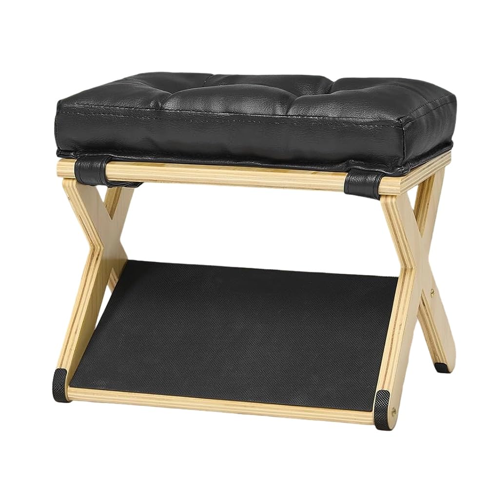 CTRLZS Wooden Foot Rest for Under Desk, Non-Slip Rubber Stepping, Foot Stool At Work