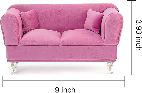 Miniatura 2 de Caja de almacenamiento para sofá, casa de muñecas, sofá, joyero, rosa, vintage, miniatura, aretes, collar, pulsera, caja de almacenamiento