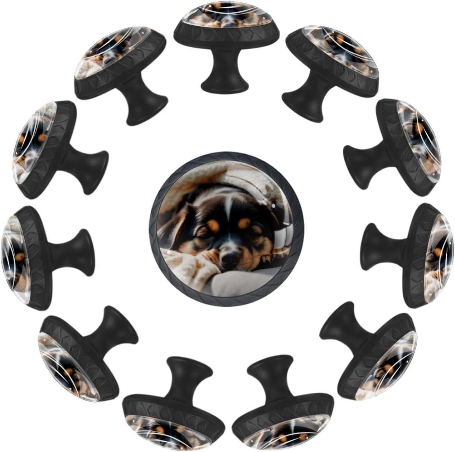 Sleeping Dog Cute (1) Farmhouse Style Cabinet Knobs, Rustic Decorative Drawer Pulls for Kitchen Bathroom Cabinets Dresser and Furniture