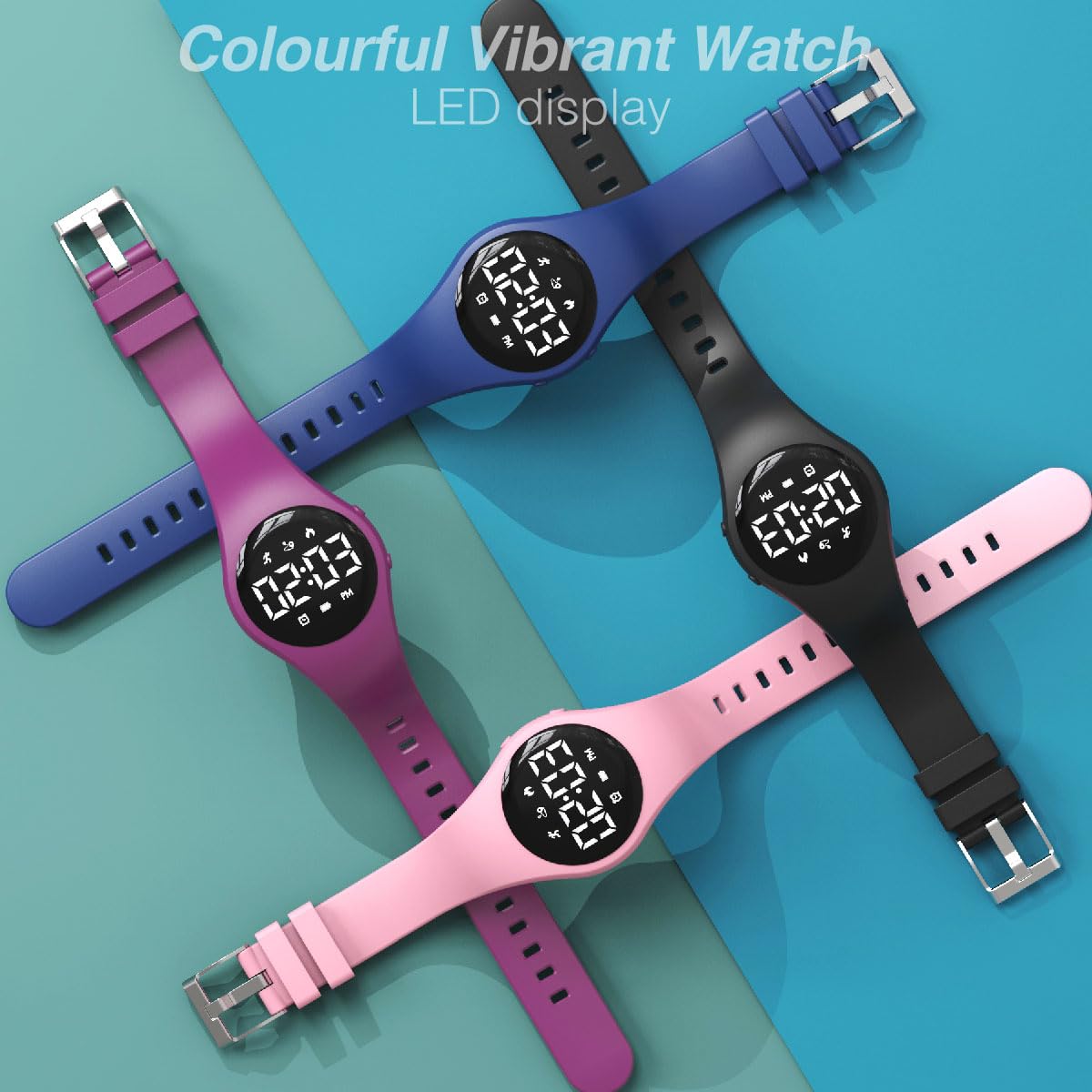 Reloj digital de seguimiento de fitness para niños (azul profundo)
