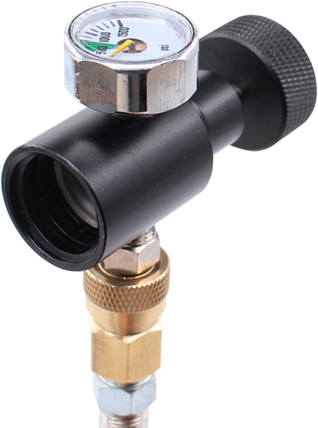 CO2 Refill Adapter Cylinder Refill Adapter Hose with Pressure Gauge Hose W21.8-14 Connection for Sodastream Tanks Soda Maker for Filling