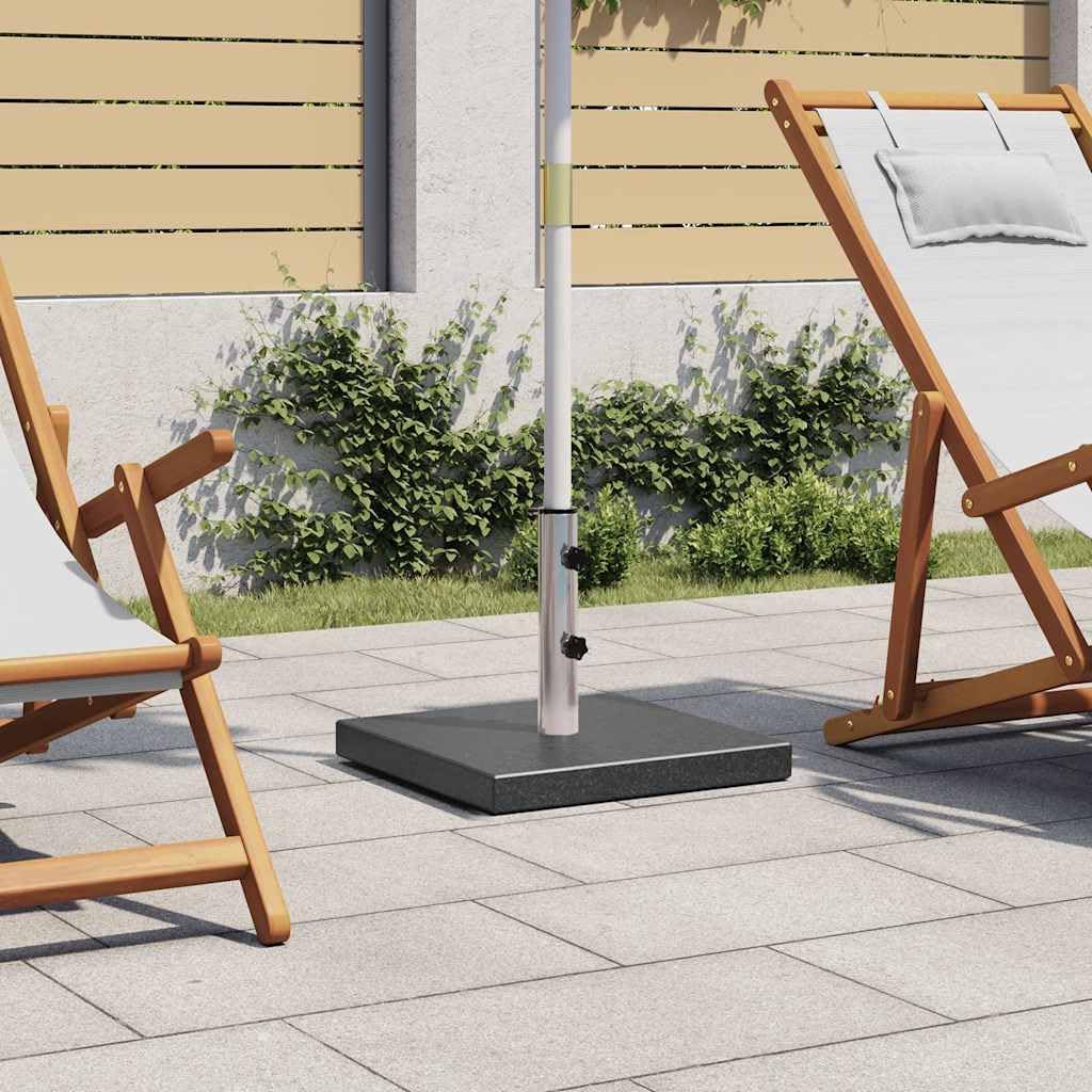 Stojak na parasol przeciwsłoneczny, granit, 28,5 kg, kwadratowy, czarny, odporny na warunki atmosferyczne, stabilny, na balkon, taras, do ogrodu, na plażę, odporny na wiatr