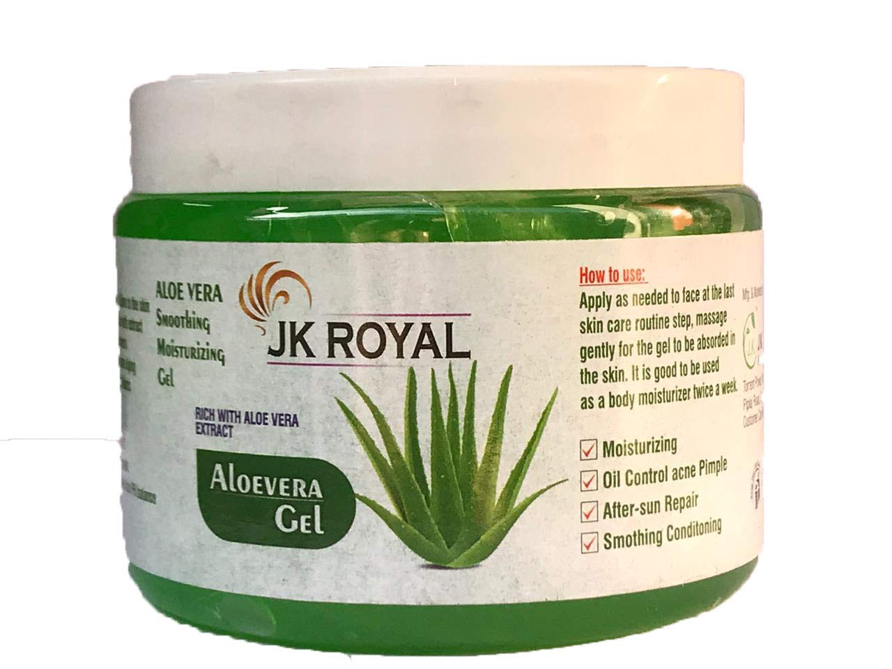 JK Royal Pure Aloe Vera Gel for Glowing & Radiant Skin From Freshly Cut Aloe  Plant, Organic Soothing & Hydrating Gel for Face & Body-200 gm : Amazon.in:  Beauty