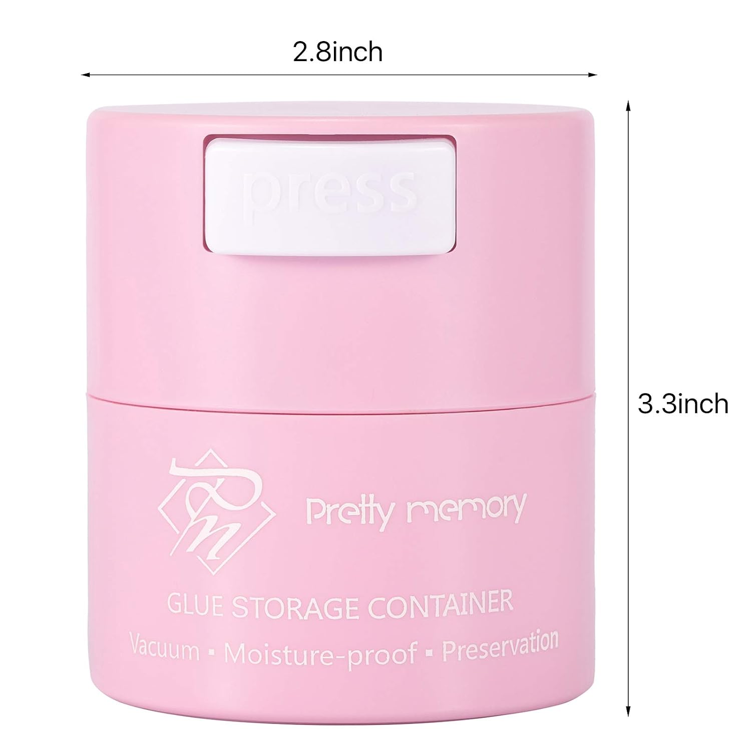 Pretty memory Glue Storage Container for Eyelash Extensions Airtight Lash Glue Holder Tank Jar Adhesive Eyelash Extension Supplies, Pink