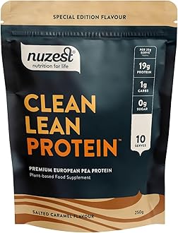 Vegan Protein Powders by Nuzest - Clean Lean Protein – Salted Caramel - Plant Based Pea Protein Shake - Low Calorie & Low Carb - Gluten Free - Dairy Free - 250g (10 Servings)