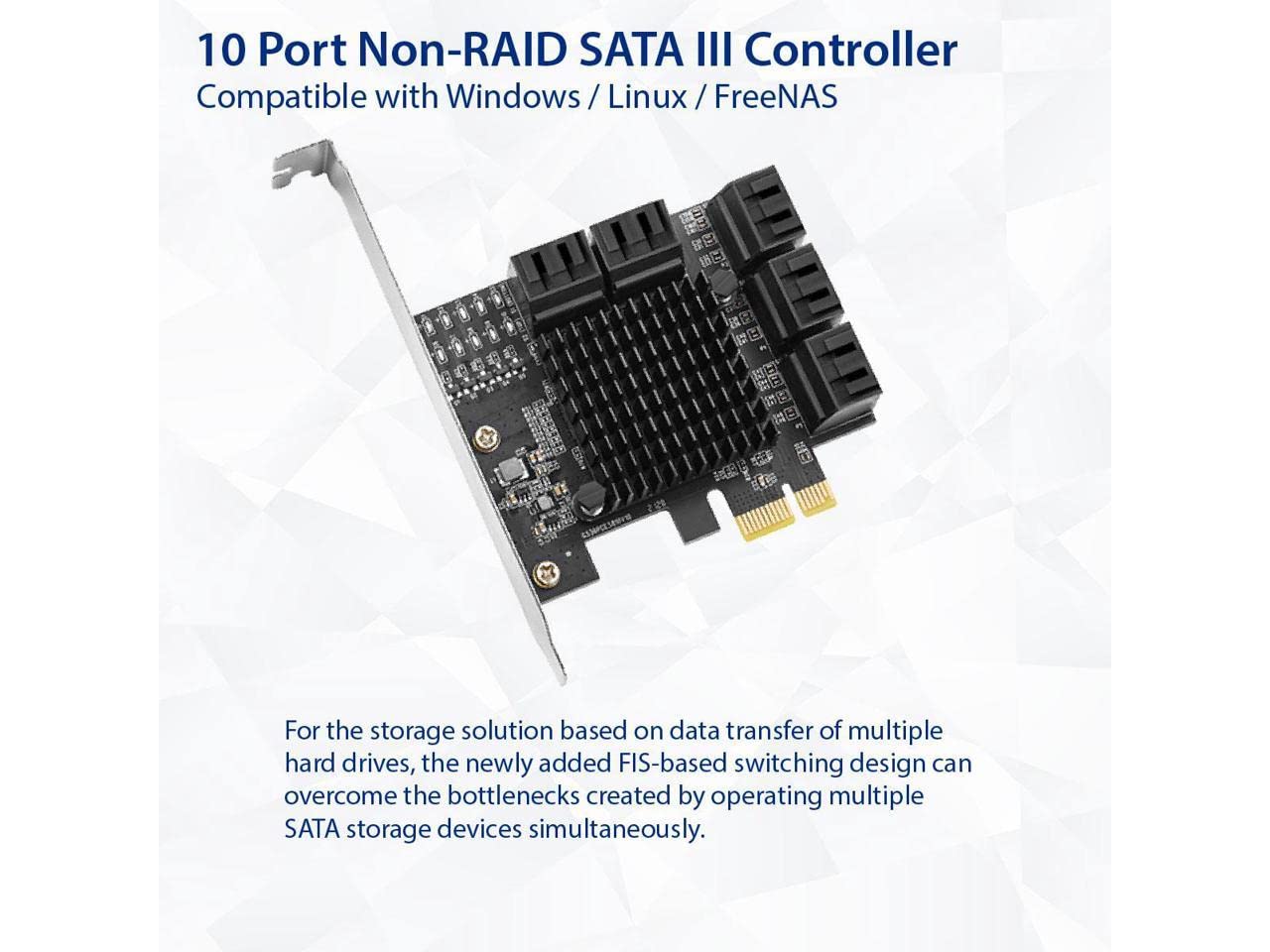 Amazon.com: IO CREST 10 Port SATA III to PCIe 3.0 x1 Non-RAID