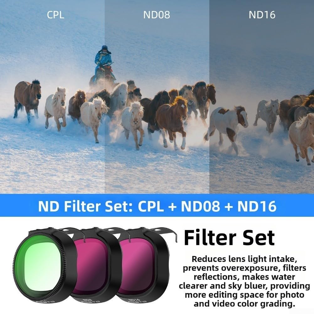 Kameraobjektivfilter für Drohnen, ND CPL UV Filter Set für DJI NEO2 mit mehrschichtig beschichtetem HD optischem Glas und robustem Aluminiumlegierungsrahmen (A)