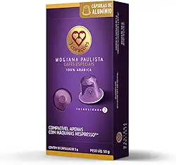3 Corações Cápsulas de Café Mogiana Paulista, Compatíveis com Nespresso, contém 10 cápsulas