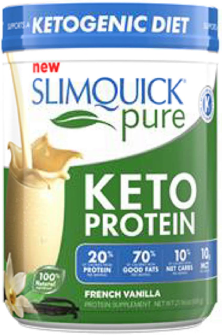 Slimquick Pure Protein Powder French Vanilla,Low Calorie Dietary Supplement, 600 Gram-Lose 3X The Weight (Packaging May Vary)
