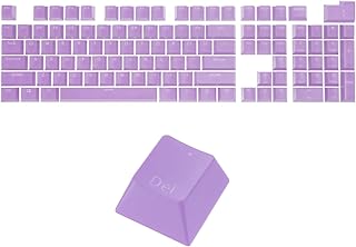 sourcing map 108 Keys Pudding Keycaps Set OEM Profile 60 Percent ABS for Mechanical Keyboard Layout, Light Purple Double Shot