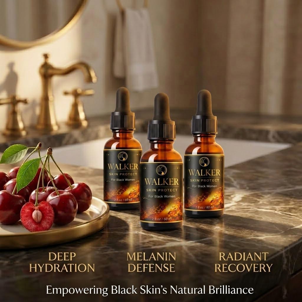 Walker Skin Protect Serum, Natural Firming Face Serum, Protector for Dark Circles & Uneven Tone, Lightweight & Non-greasy Vitality Essential Oil for Black Women