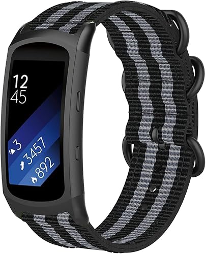 Miniatura 8 de Banda de nailon tejida compatible con Samsung Gear Fit2 Pro SM-R365Gear Fit2 SM-R360 Correa de tela de ajuste rápido para reloj inteligente Gear Fit