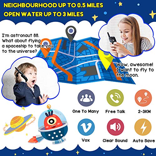 Looikoos Walkie Talkies For Kids, 3 Kms Long Range Walky Talky Radio Kid Toy Gifts For Boys And Girls 3 Pack #TOP4