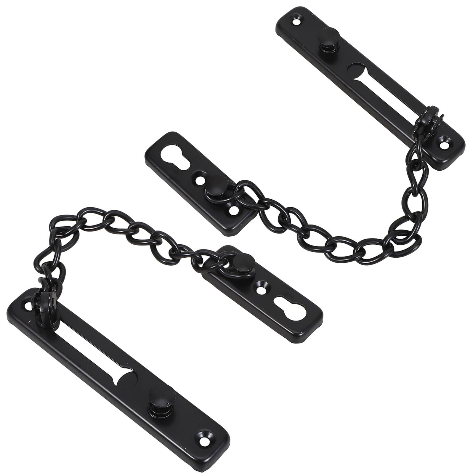 Cerradura de seguridad para puerta interior Uonlytech con cadena de acero inoxidable negro, 2 uds