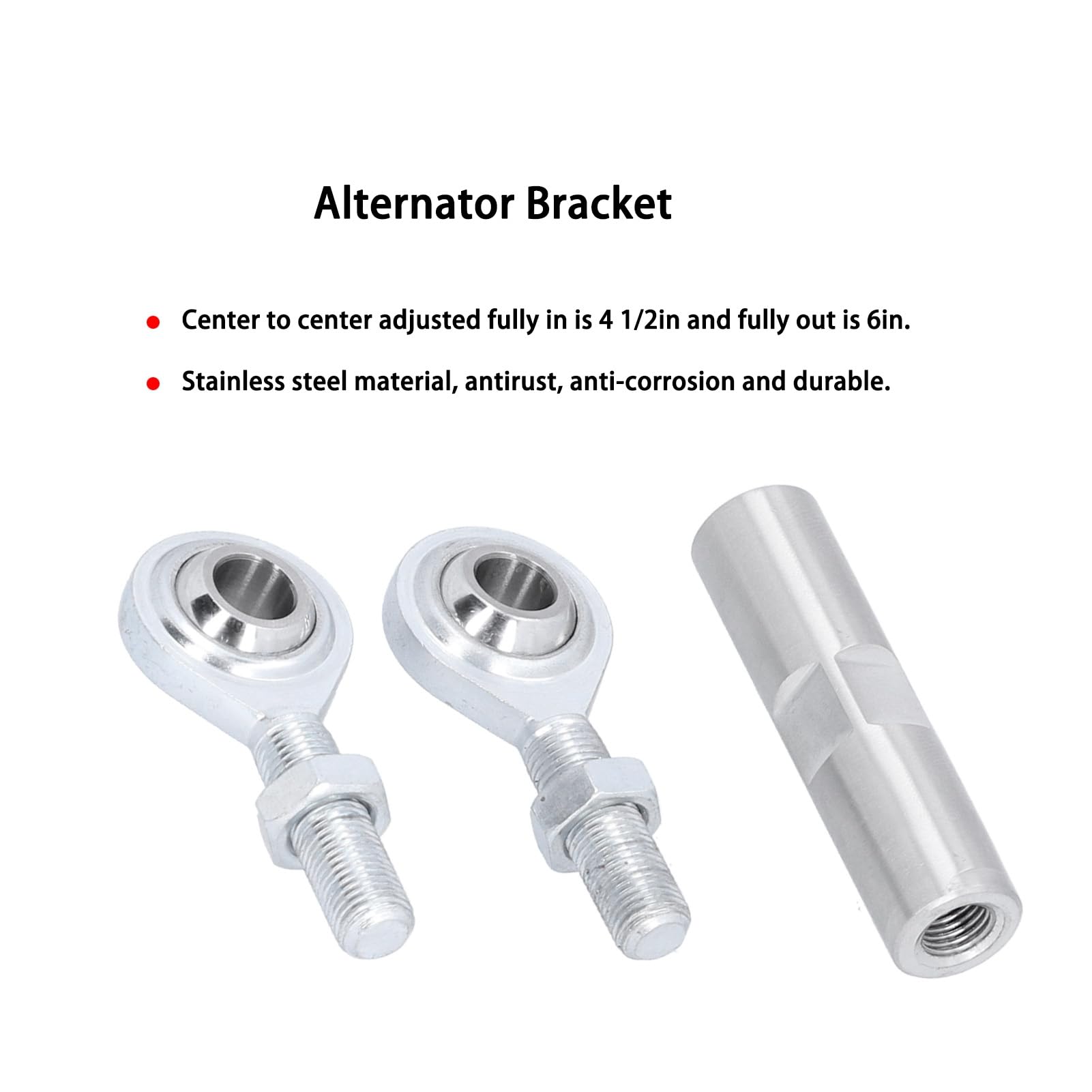 Support d'alternateur en Acier Inoxydable à Tige de Tension Réglable 2 1/2 Pouces pour Moteur 350 454