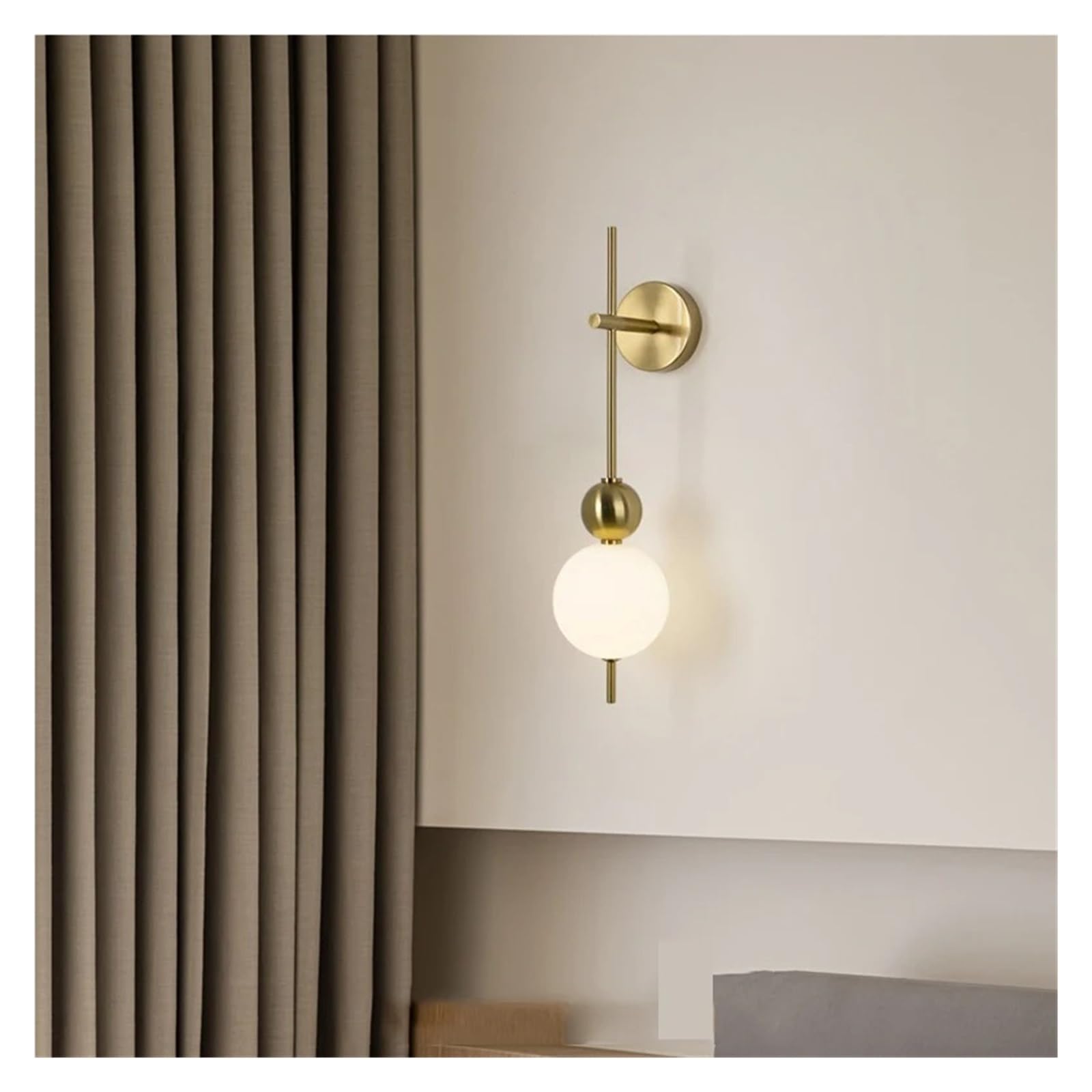 ZTCHSENZT LED Changeable Dimming Wall Lamp White Acrylic Ball Gold Metal for Bedrooom Parlor Aisle Corridor Lighting Sconce,1 Light