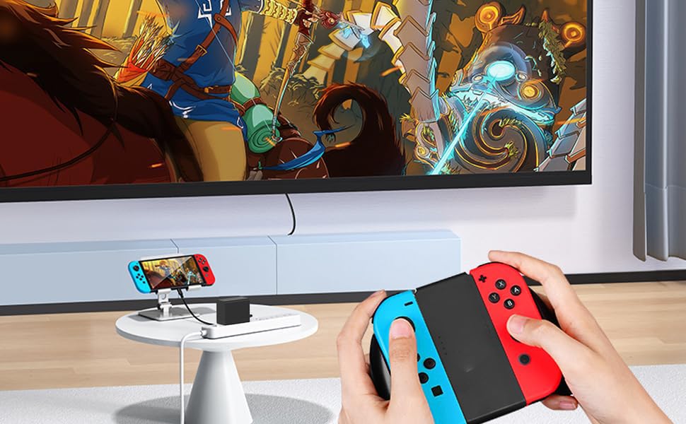 Charger for Nintendo Switch, 39W AC Adapter Fast Charging Power Supply for Switch, 15V 2.6A Compatible with OLED/Lite/Steam Deck Dock, Support TV Mode