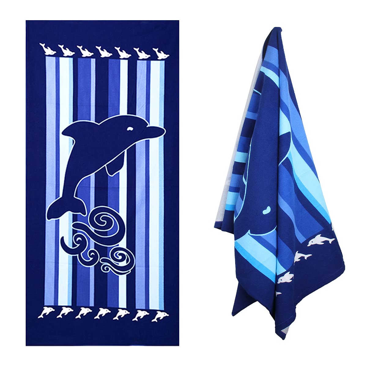 Beach Towel Microfiber Beach Towels Sand Free Quick Dry Lightweight Thin Sand Free Towels Dolphin Travel Towels for Adults Women Men Girls Kids Beach Essentials Accessories