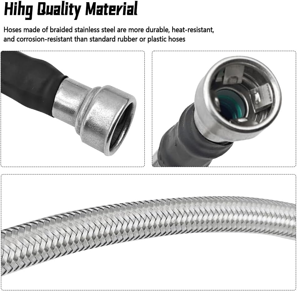 Fuel Tank Hoses Stainless Replace 15167372 15077513 Compatible with Chevy Silverado 2500HD 3500HD 6.6L 2001-2010 & GMC Sierra 2500HD 3500HD 6.6L 2001-2010