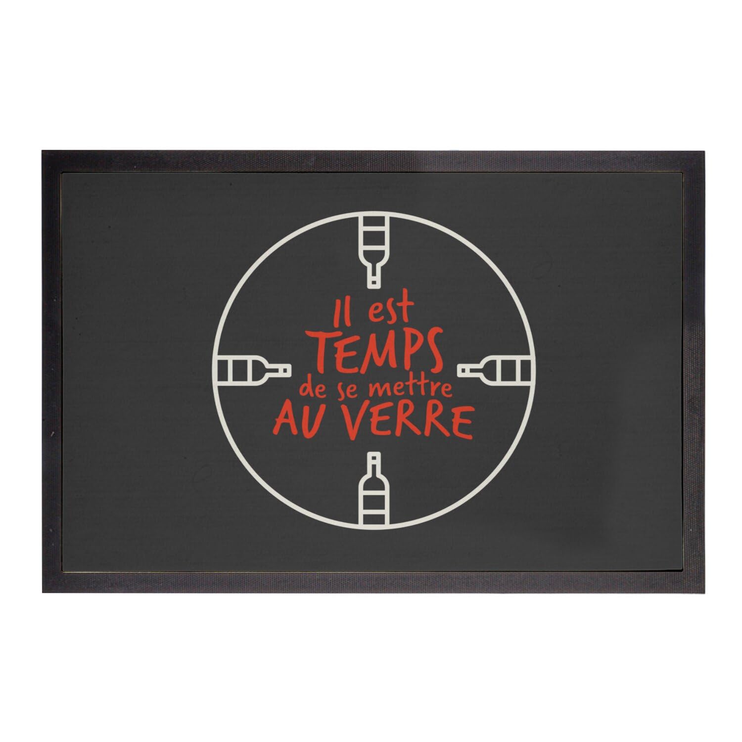 Paillasson noir Se Mettre au Verre tapis paillasson humour 60x40