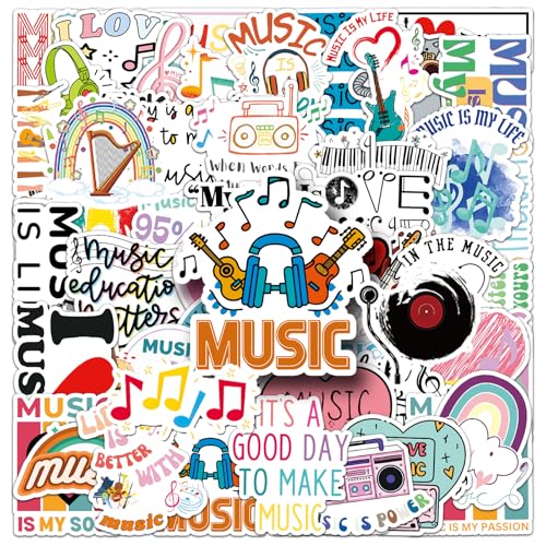 100PCS Music Stickers Funny Music Gifts for Student Vinyl Waterproof