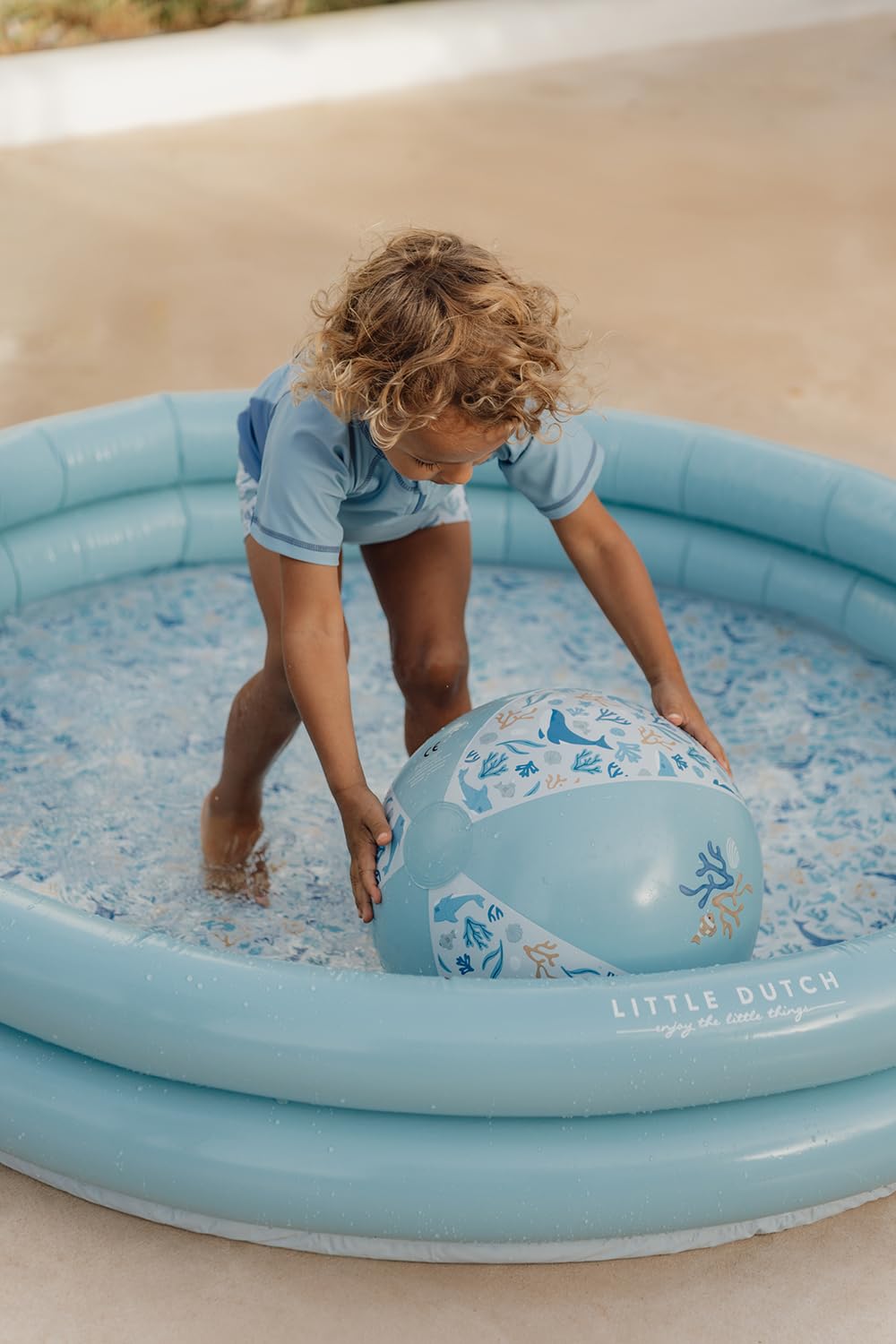 Tapis D'eau Little Dutch Ocean Dreams – 150x150 Cm, Bleu, Pour Enfant Dès 2 Ans, Plaisir Aquatique En été